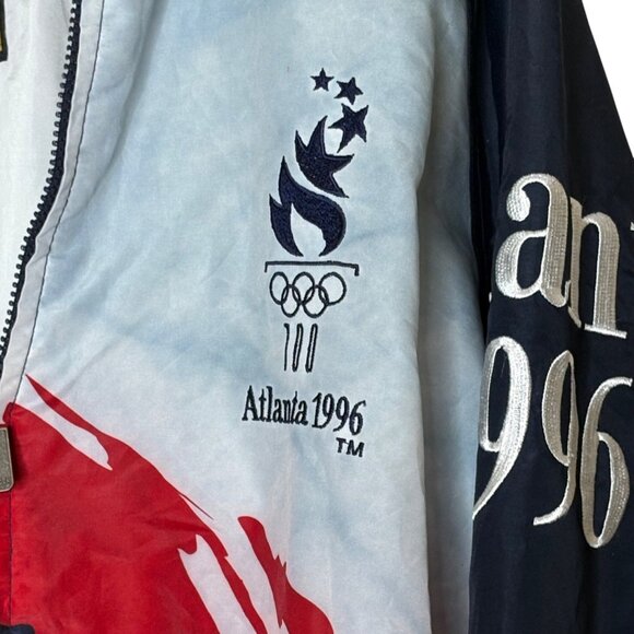Vintage USA Logo Athletic Splash Windbreaker 1996 Atlanta Olympics Jacket Medium - Picture 4 of 12